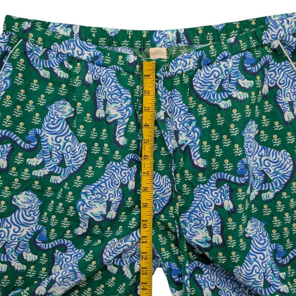 Printfresh Tiger Queen Cropped PJ Pants Womens Blue Jade Organic Cotton Size XL - Picture 9 of 12
